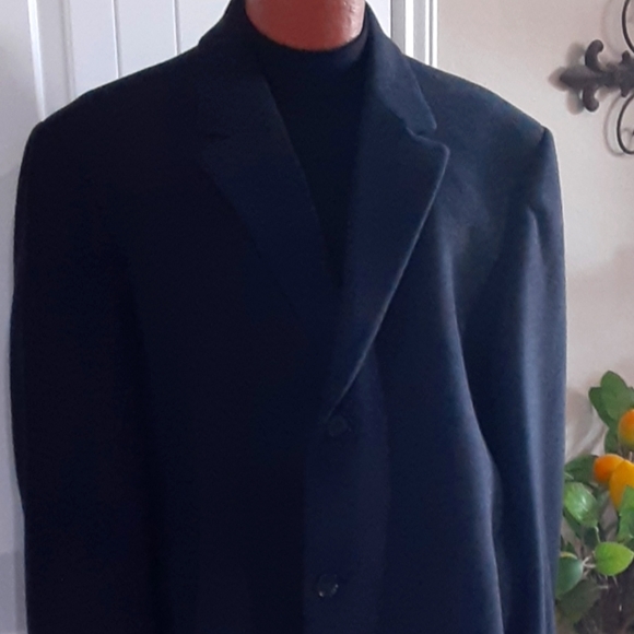 CALVIN KLEIN (Pacific) Wool, Cashmere & Nylon Blend Single Breasted Top Coat 46R - Picture 3 of 12